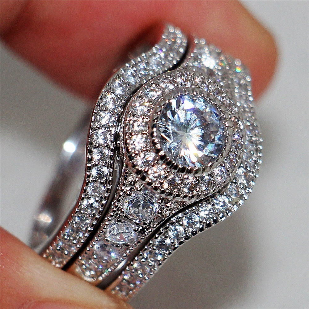 Women's Fashion Brass Couple Ring Set