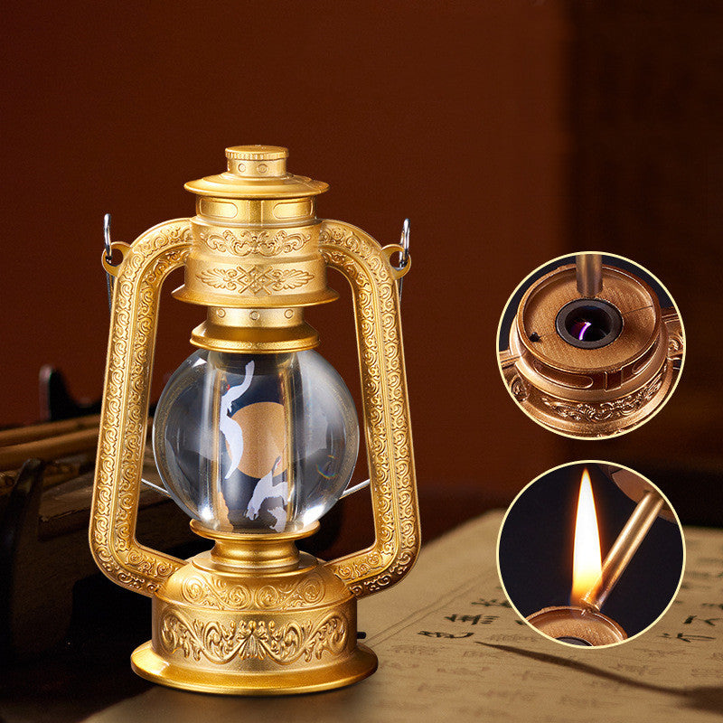 Vintage Horse Lamp Lighter Oil And Electricity 10000 Matches Exquisite Desktop