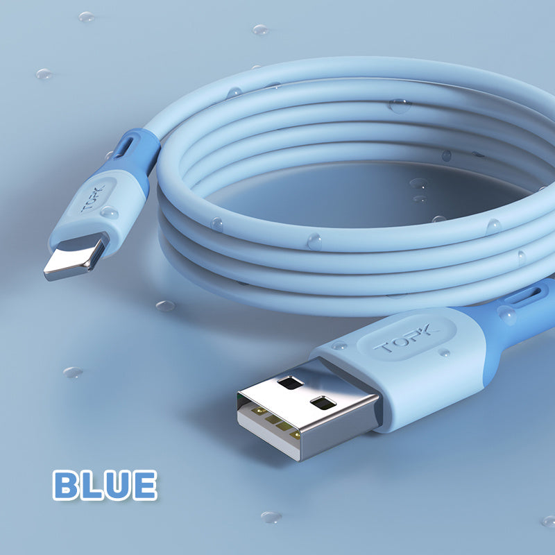 Liquid mobile phone fast charging silicone data cable