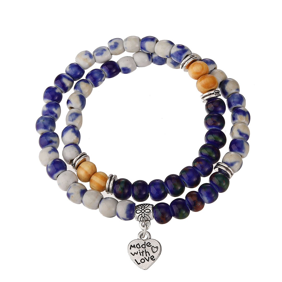 Retro Double-layer Ceramic Bracelet For Women