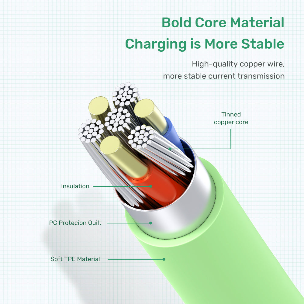 Liquid mobile phone fast charging silicone data cable