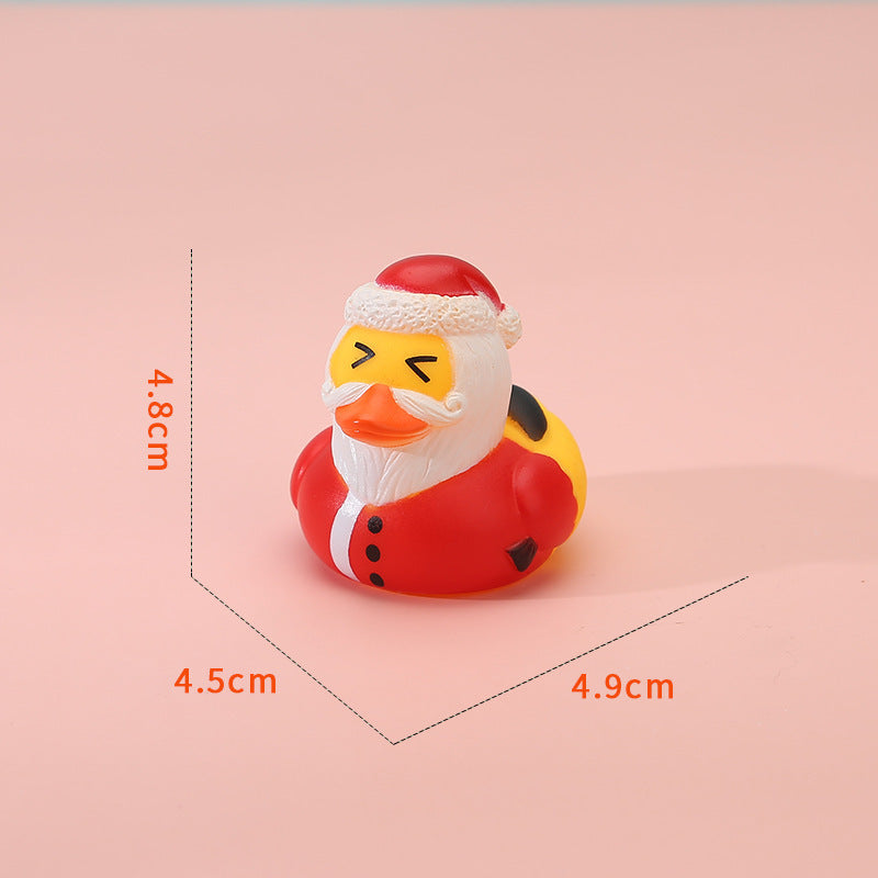 Vinyl Christmas Antlers Small Yellow Duck Water Toys