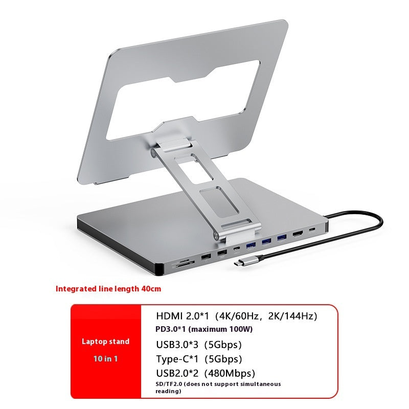 Support pour ordinateur portable pliable rotatif étendu Type-C