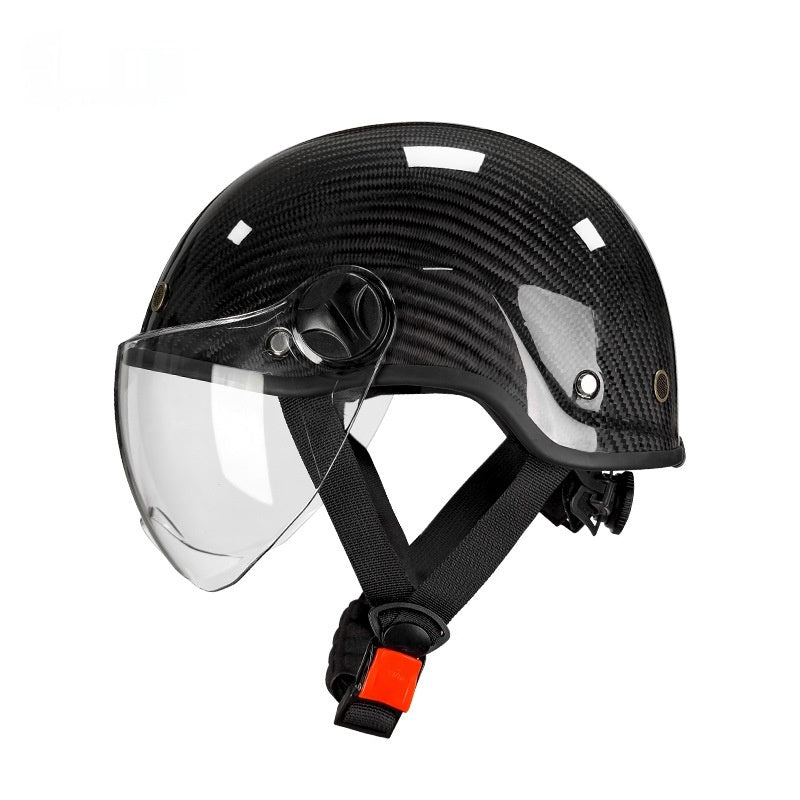 Carbon Fiber Half Helmet Electric Car Motorcycle Motorcycle Summer Men And Women Riding Helmet 3C