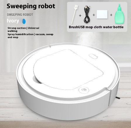 Robot balayeur sans fil intelligent 3-en-1 pour le nettoyage de la poussière