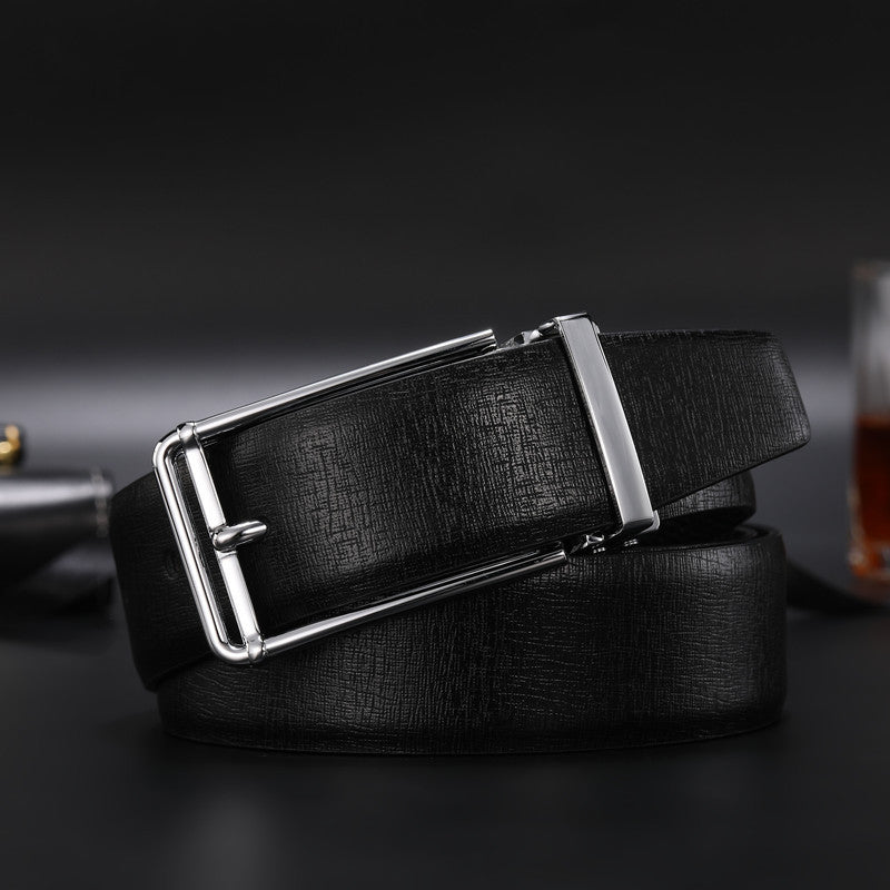 Ceinture pour homme à boucle ardillon en cuir de vachette à motif croisé