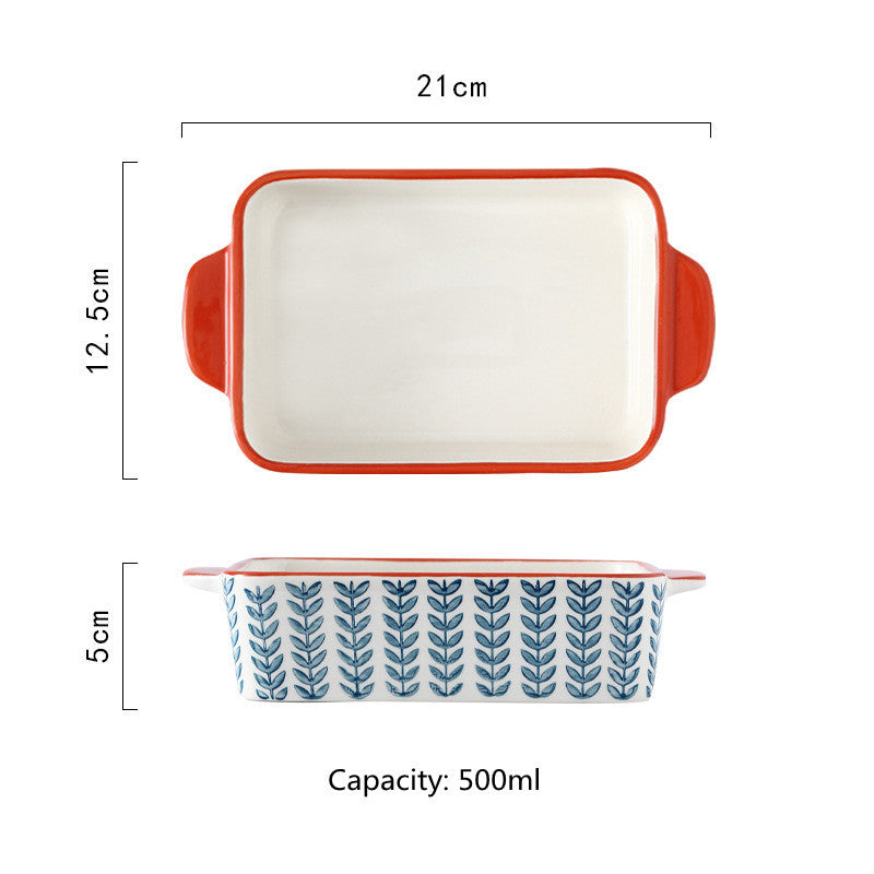 Rectangular Plate And Binaural Baking Bowl