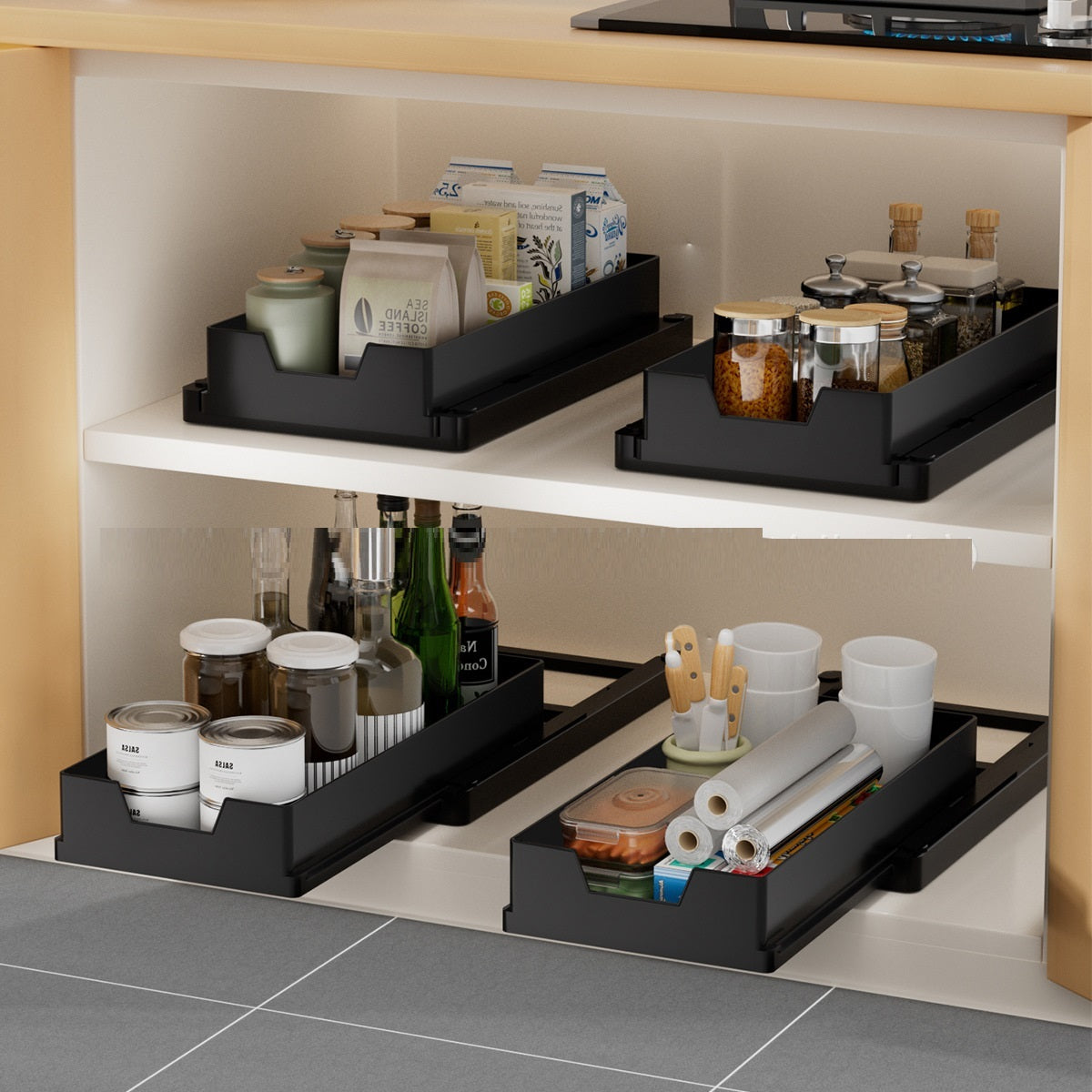 Household Drawable Storage Rack Kitchen Seasoning Storage Box