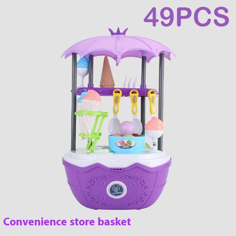 Children Play House Trolley Ice Cream Candy Car Dresser Doctor Toy Kitchen Suit