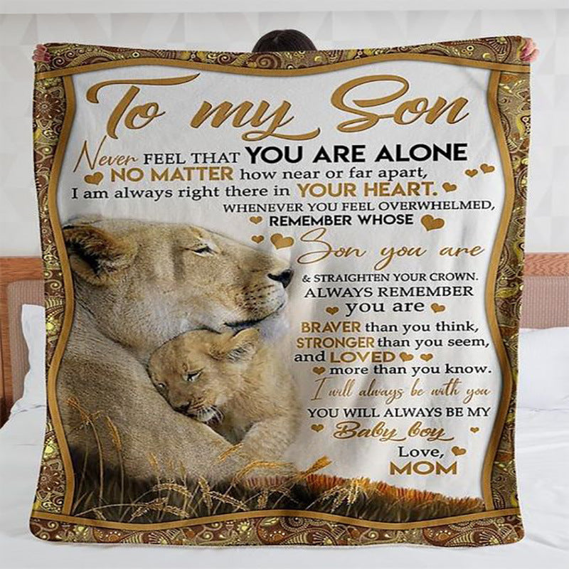 Message Letter Flannel Blanket Coral Fleece Air Conditioning Blanket Envelope Blanket
