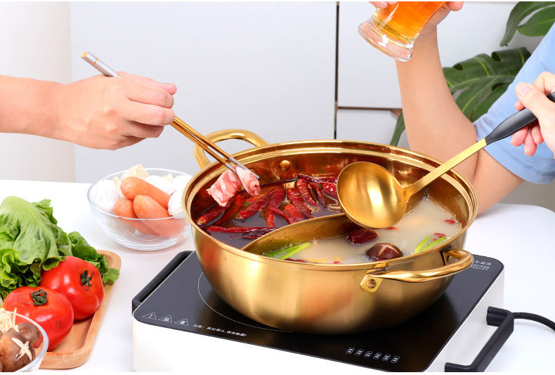 Titanium Plating Stainless Steel Mandarin Duck Hot Pot