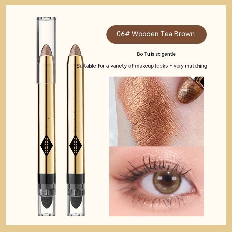 Magic Color Shining Highlight Eyeliner Pen Pearlescent Thin And Glittering Repair And Brightening Double-headed Smudger One-touch Molding