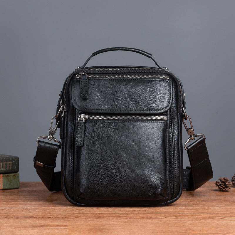 Cowhide Retro Casual Men's Messenger Bag
