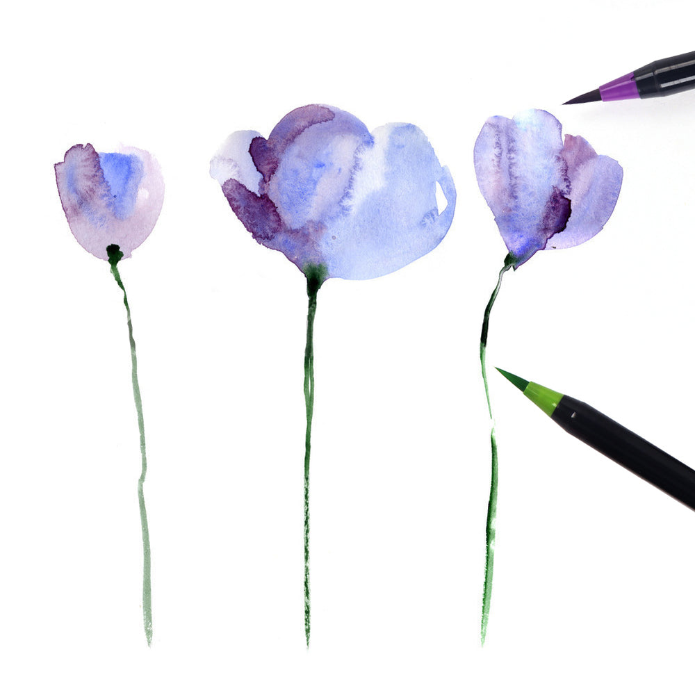20 color watercolor soft brush set