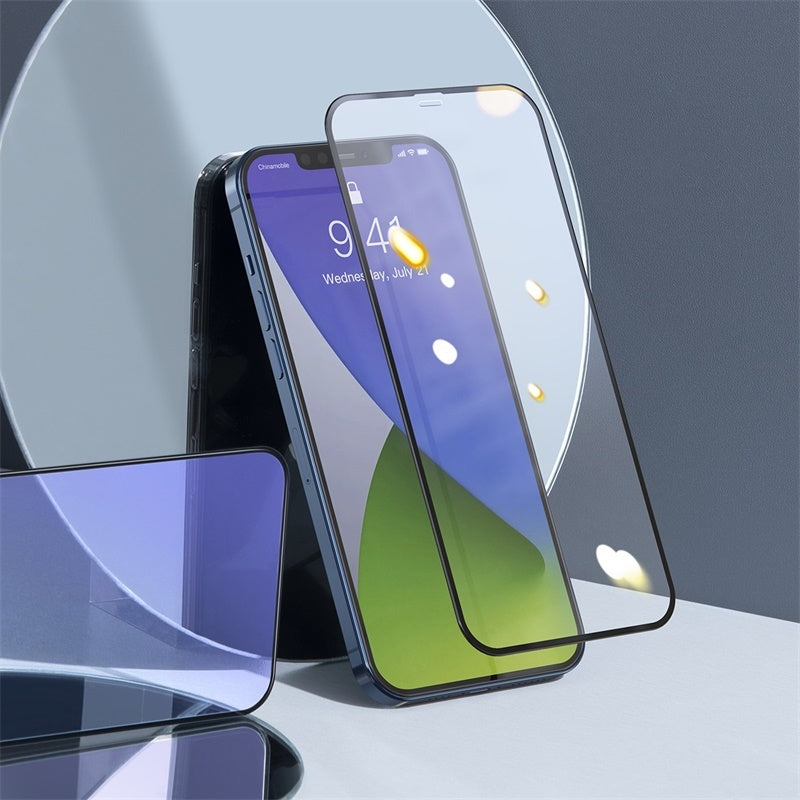 0.3mm Full Screen Curved Anti-Blue Light Tempered Film For IP 5.4 Inch Two Pieces Black