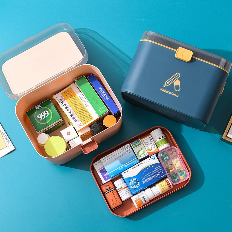 Portable Portable Double-layer First Aid Medicine Box