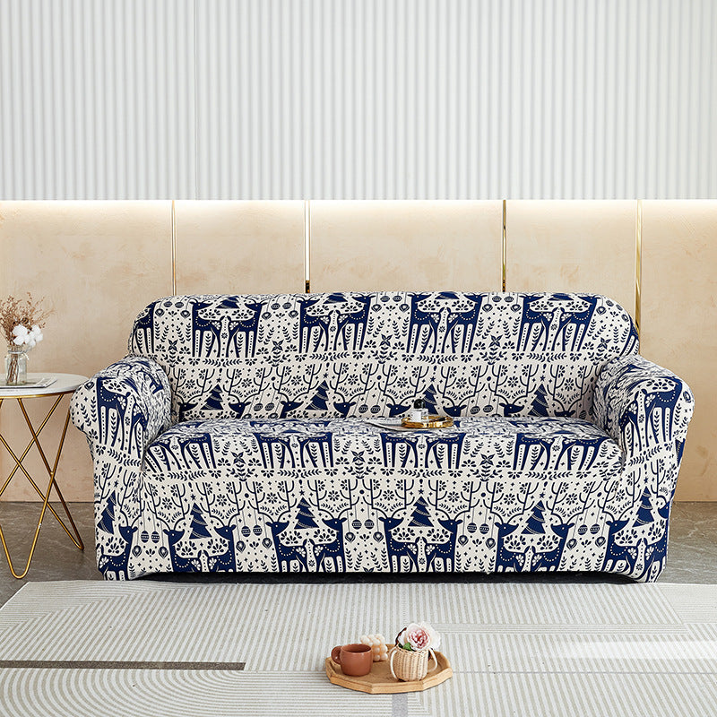Elastic All-inclusive Milk Silk Printed Sofa Cover Universal