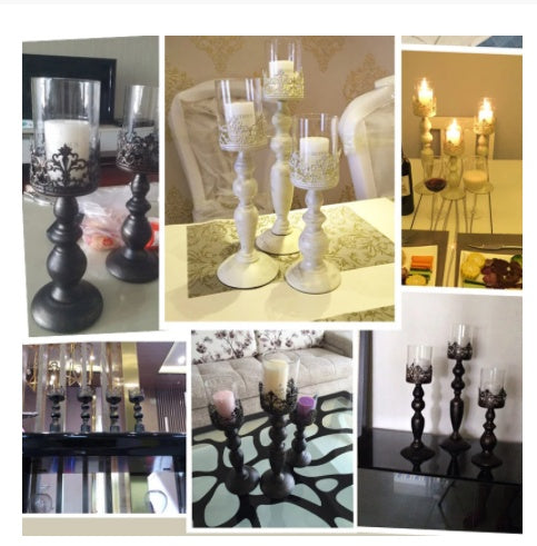 European Style Creative Wrought Iron Hollow Candle Holder