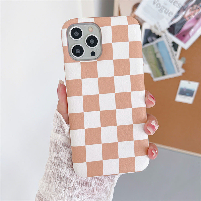 Checkerboard Air Cushion Leather Phone Case