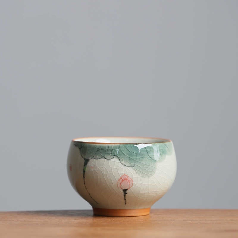 Hand Painted Persimmon Tea Cup Ice Crack Porcelain Kung Fu Tea Set