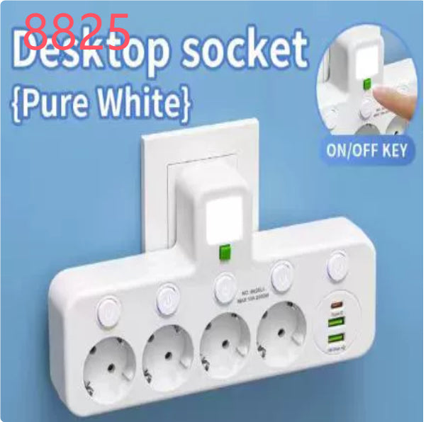 A Power Strip Extension Cord That Meets German Standards Is EU-certified And Features USB Fast Charging And A Built-in Switch