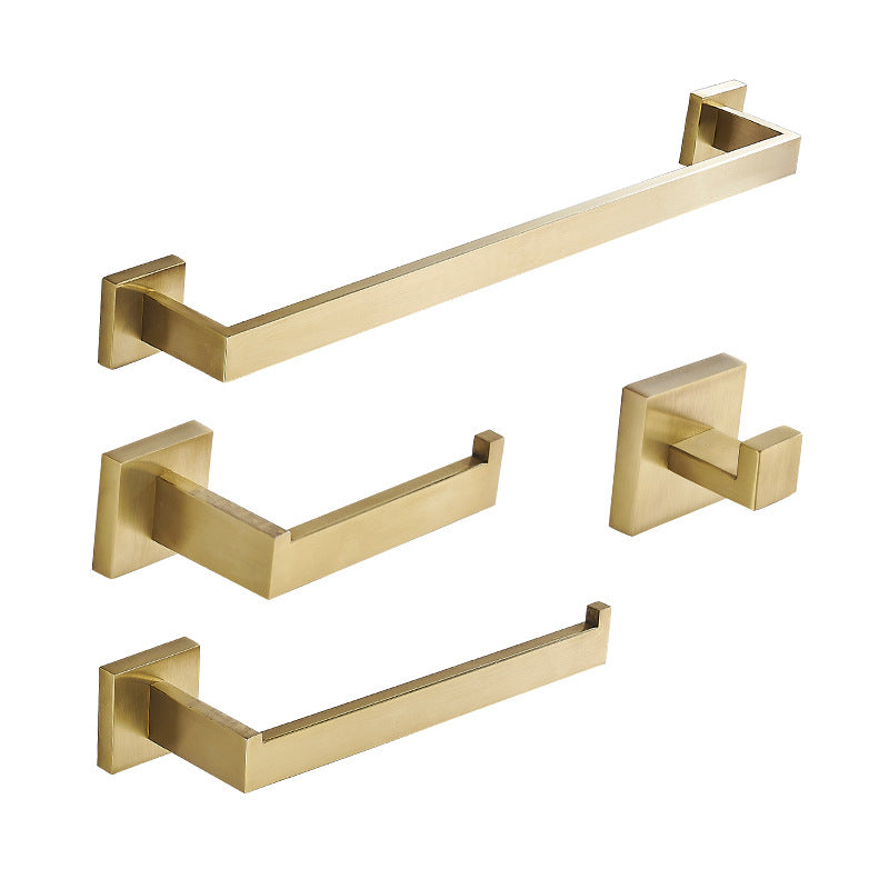 Brushed Gold Bath Towel Rack Bathroom Golden Pendant Set