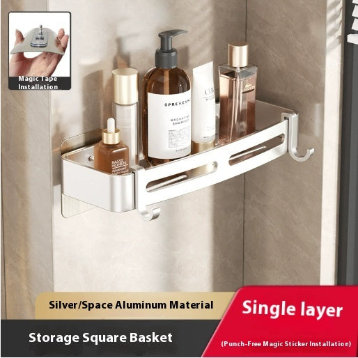 Gun Gray Bathroom Rack Triangle Wall-mounted Punch-free Storage