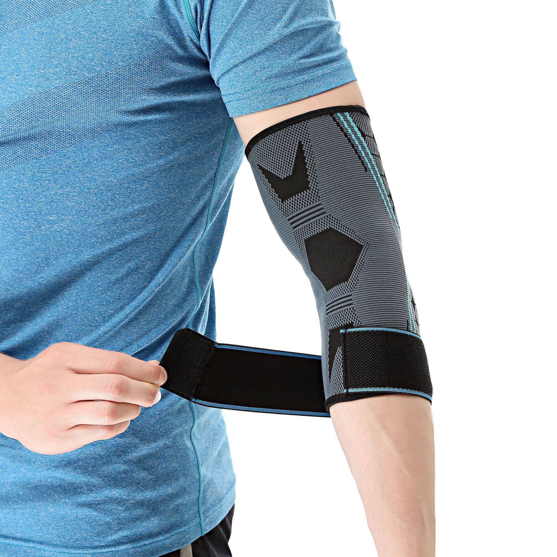 Sports Pressure Tie Elbow Honeycomb Jacquard Knitting