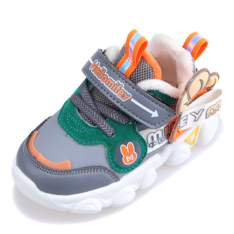 Super light solid-soled warm toddler shoes