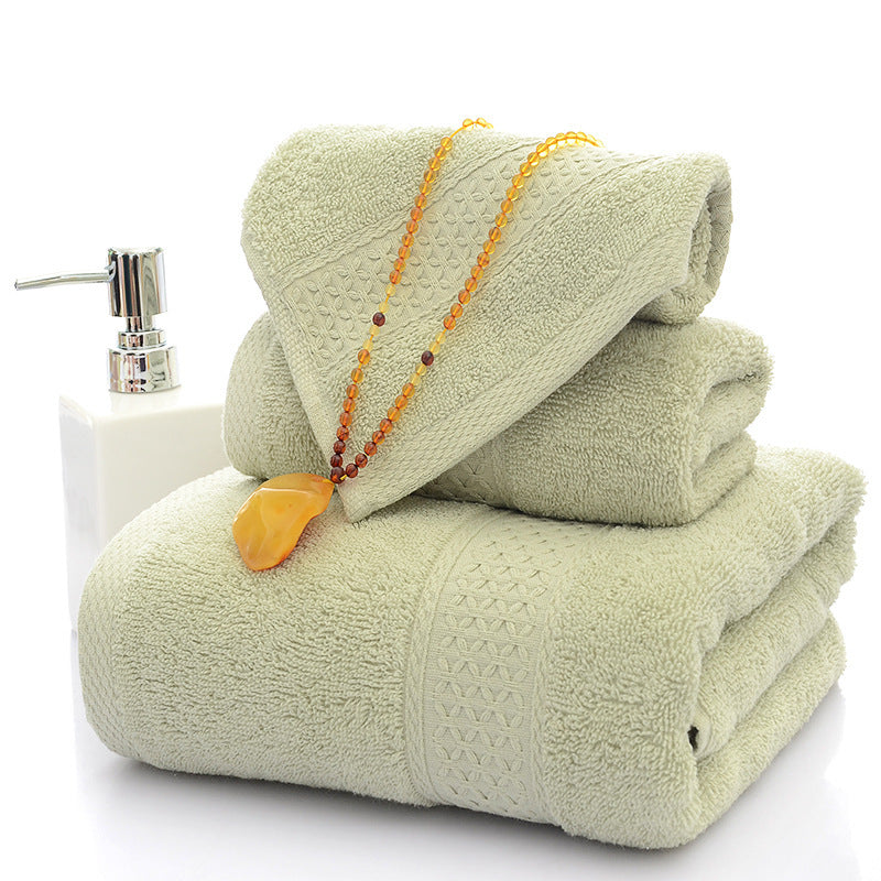 Bath Towel Long Staple Cotton Padded Towel Towel Square Plain Color