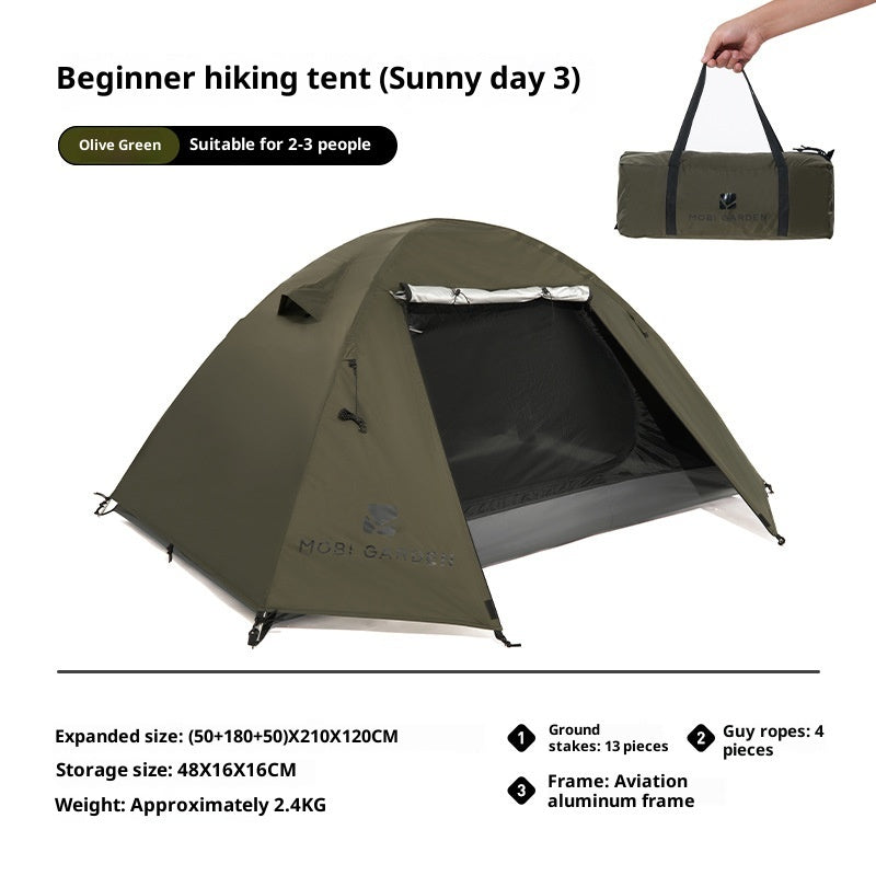 Outdoor Equipment Rain-proof Thickened Camping Three-point Tent Windproof Sunscreen Portable Folding Tent