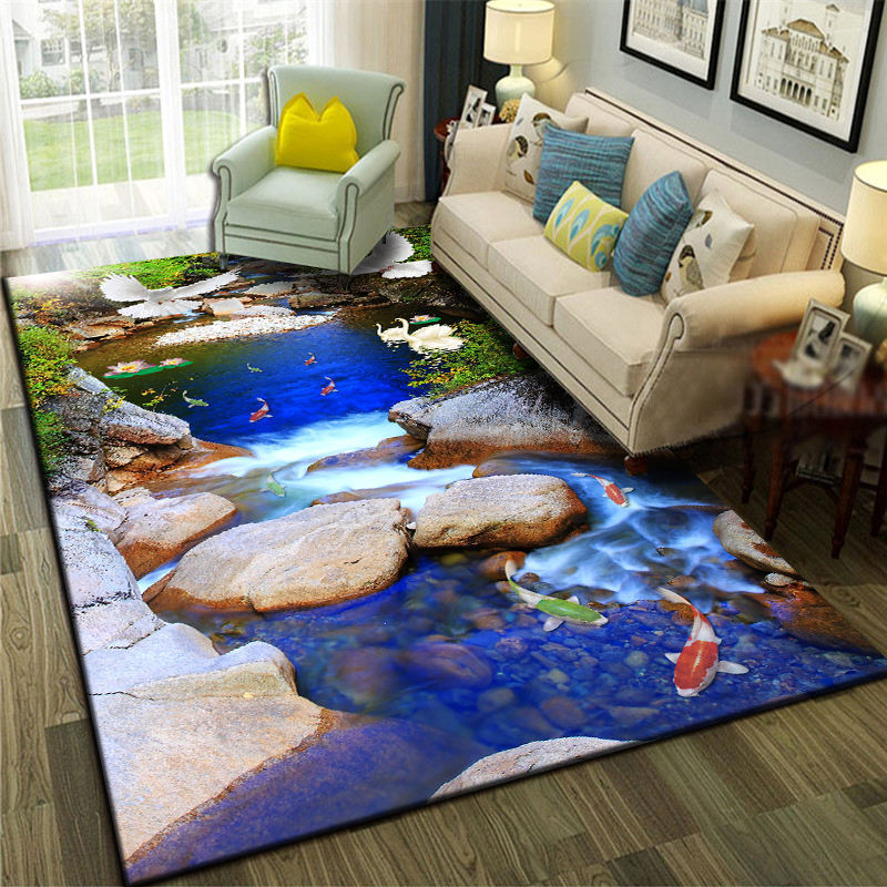 Carpet Living Room Bedroom Tea Table Sofa Floor Mat Rectangular Lovely Room Bedside Carpet