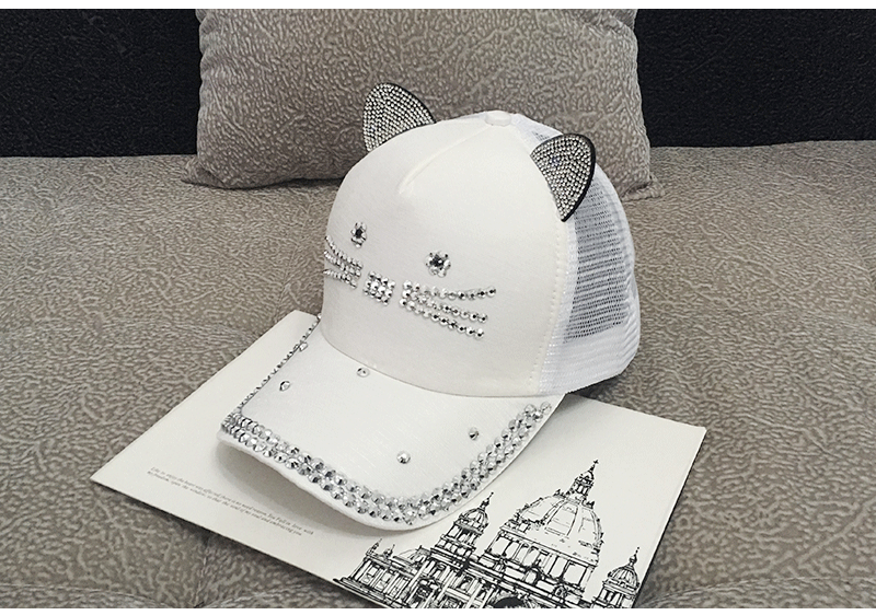 Women's Cute Fashion Rhinestone Cat Ears Hat
