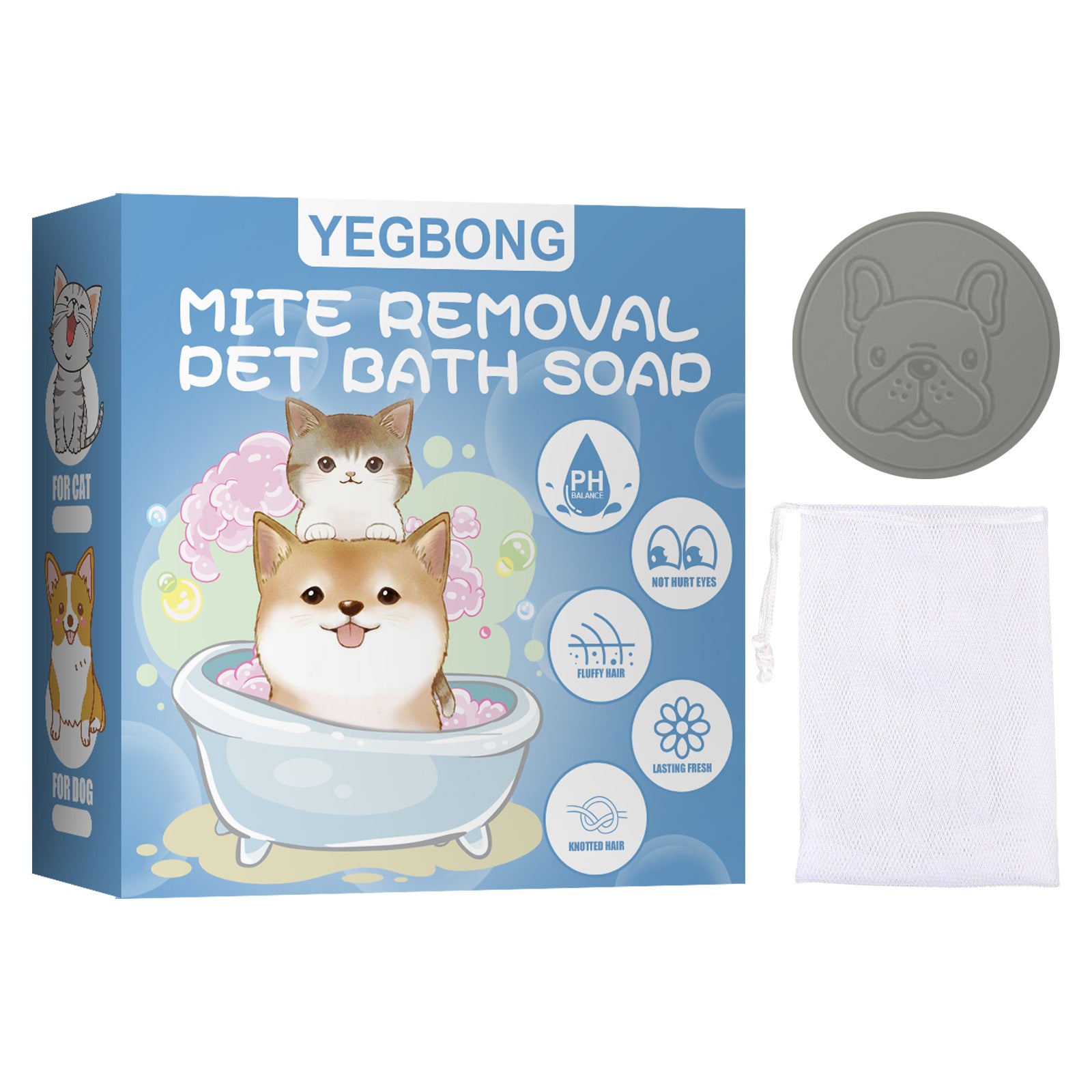Pet Mite Removal Bath Soap Dog Cat Sterilization Body Deodorant Cleaning Bath Supplies