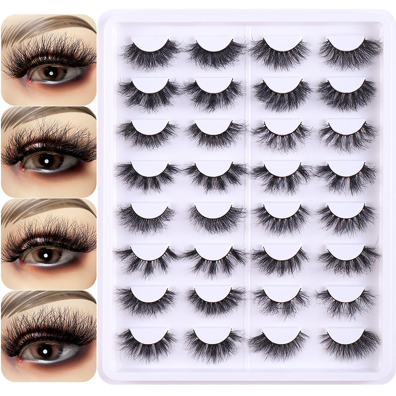 16 Pairs Of Hand Fried Hair Curling Thick False Eyelashes