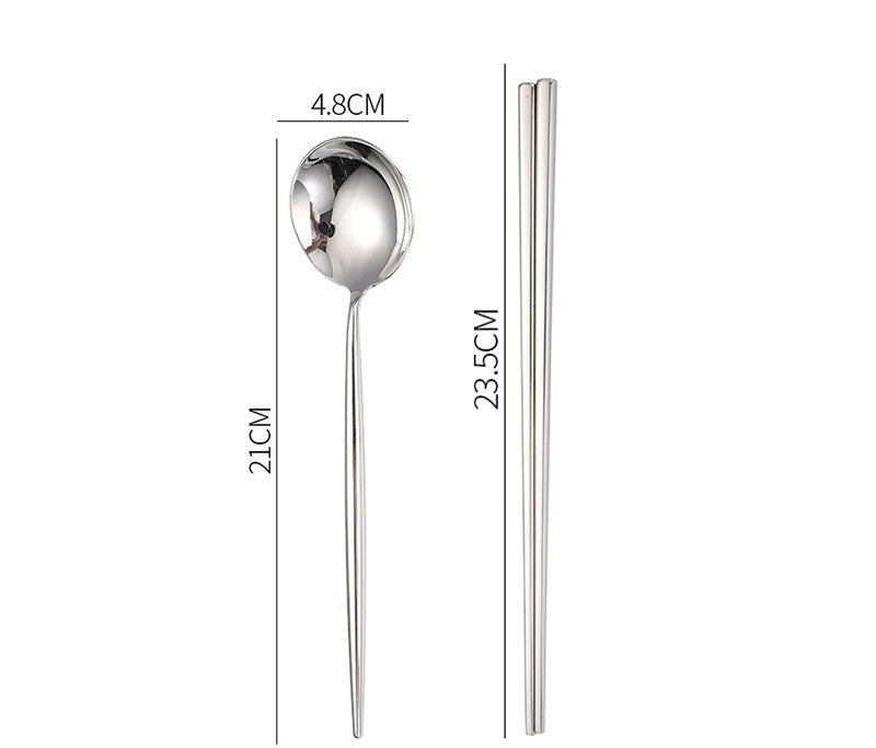 Nordic Style 304 Stainless Steel Western Food Knife Spoon Chopsticks Four-piece Set