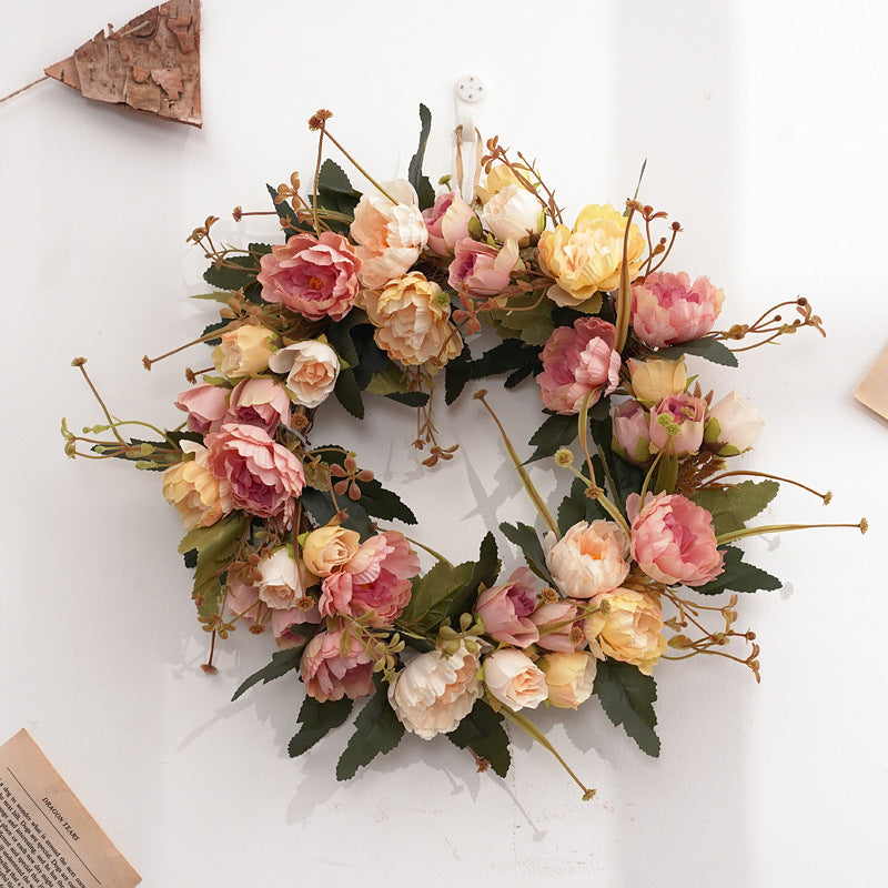 Retro Peony Small Wreath European Style Door Decoration Wall Decorations Floral Decoration Wedding