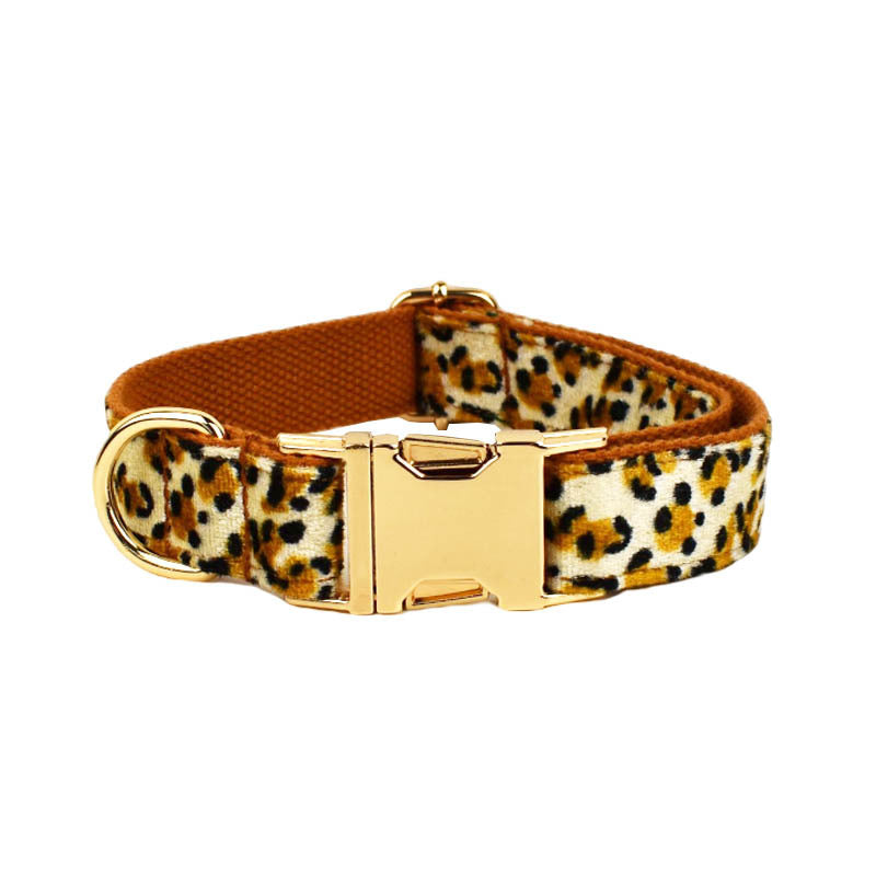 Dog Leash Pet Leopard Print Collar