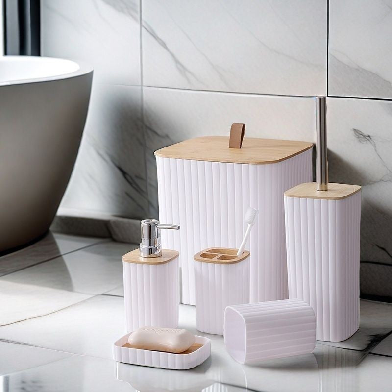 Bathroom Toiletries Six-piece Toilet Brush Toothbrush Cup Soap Box Suit