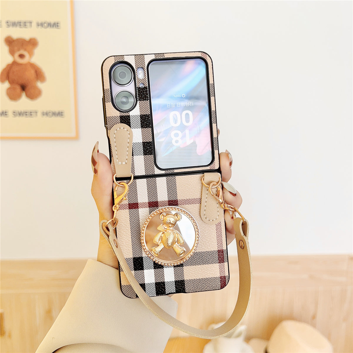 Leather Brown Stripe Phone Case