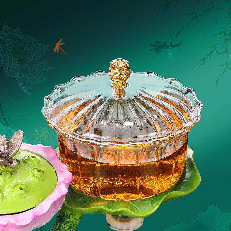 Lotus Pond Moonlight Glass Kung Fu Tea Set Teapot