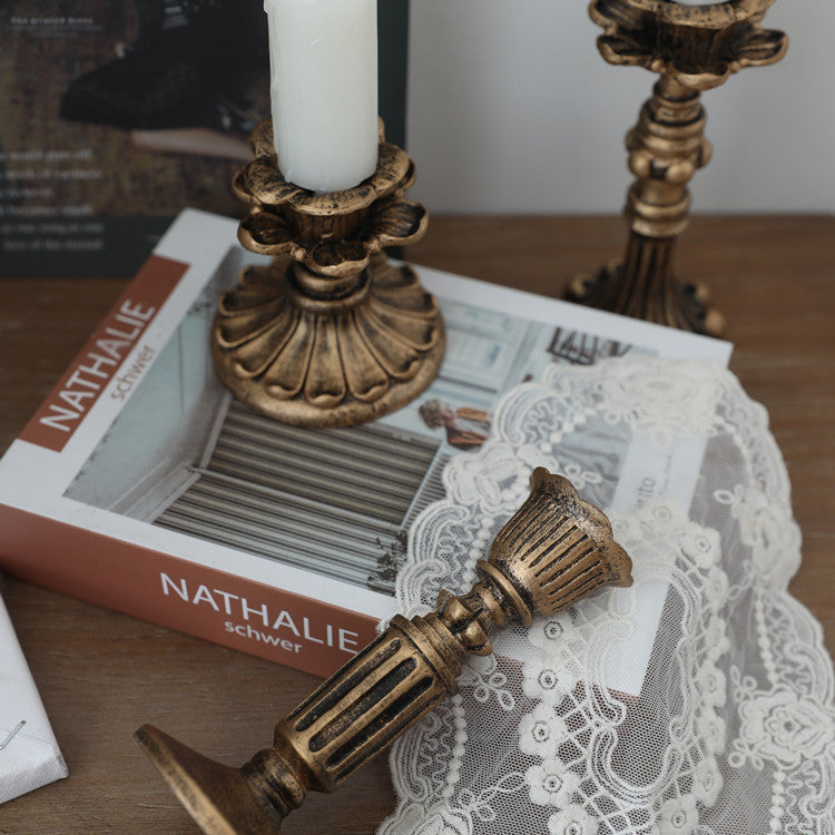 Ornements décoratifs pour bougeoirs dorés Accessoires de photographie Décorations de mariage