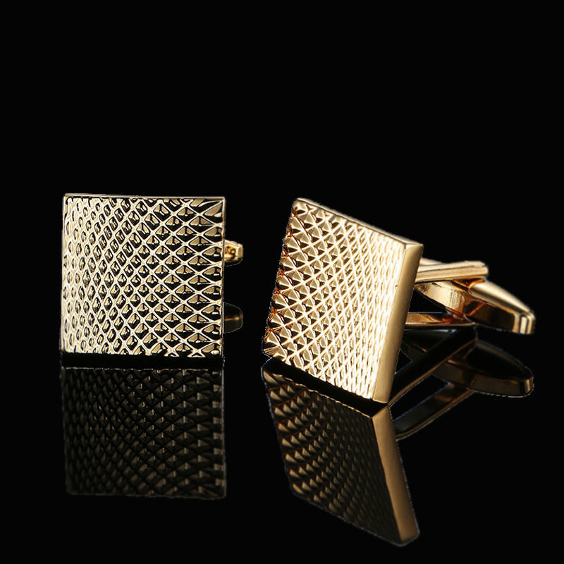 Men's Shirt French Cufflinks High Quality Enamel Vintage Pattern Laser Metal Cube Cufflinks