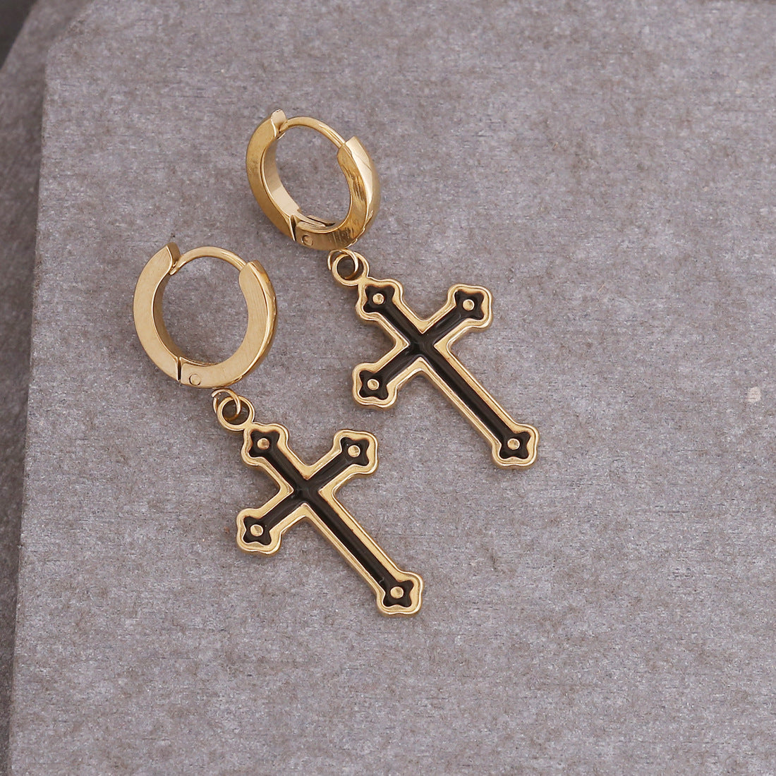 Titanium Steel Cross Earrings Sex Punk