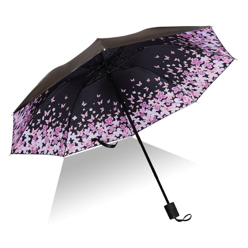Fashion Vinyl Sunscreen Folding Sun Umbrella