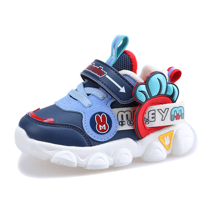 Super light solid-soled warm toddler shoes