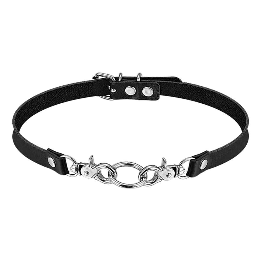 PU Leather Chain Buckle Collar Belt Buckle Necklace For Women