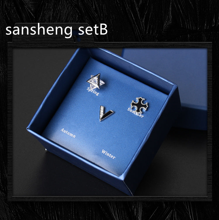 925 Silver Men''s Earrings single fashionable silver earrings