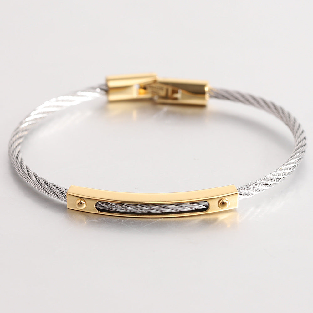 Long All-match Titanium Steel Cable Fashion Steel Wire Openable Bracelet