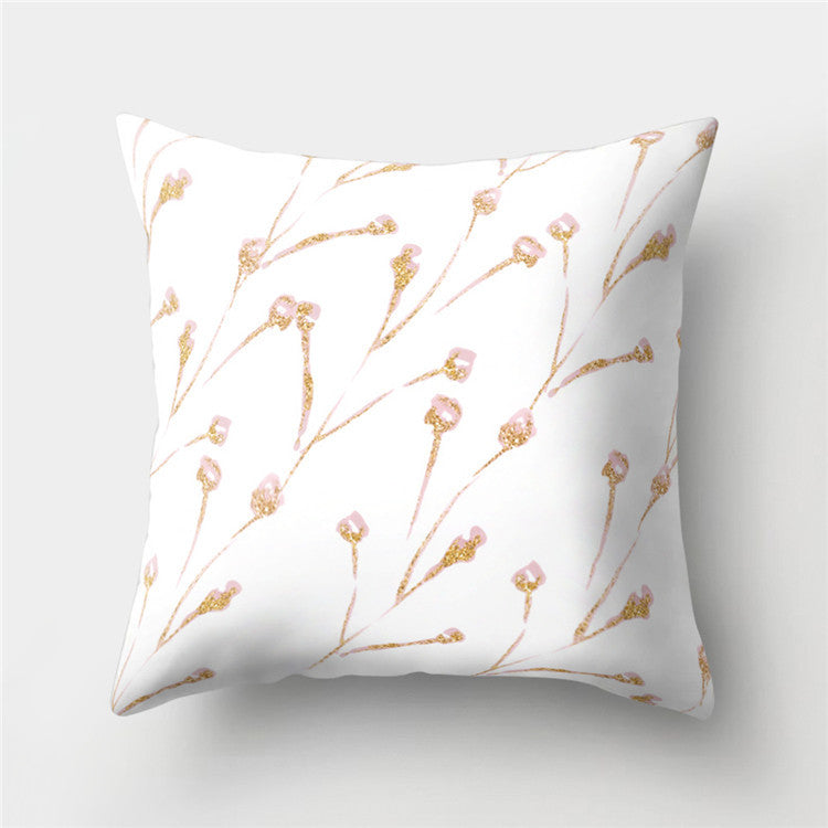 Rose Gold Powder Peach Skin Fabric Pillow Sofa Cushion Cover